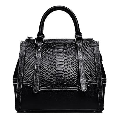 China Other Women Luxury Handbag Fashion Snakeskin Genuine Leather Copy Emboss Large Handbags High Quality Office Ladies Tote Bag for sale