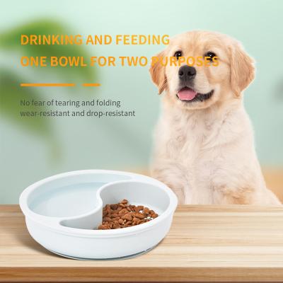 China 2022 Multi-Function Food Water Puppy Drinking&Feeding Food Grade Dog Feeder Dog Sustainable Cute Smart Isolation Slow Bowls for sale