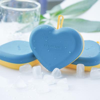 China High Quality Viable Reusable Custom Logo Heart Shape Silicone Slow Melt Ice Cube Mold For Party Whiskey Cocktails for sale