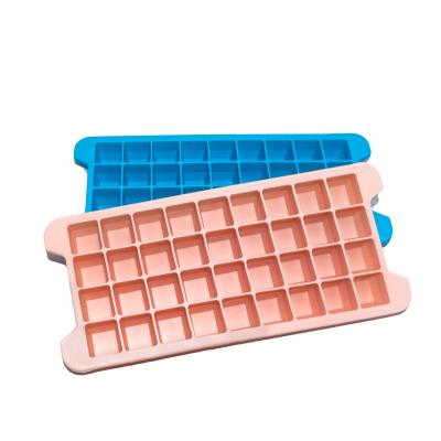 China 36 Holes Mini Viable Honeycomb Silicone Ice Cube Maker Tray Mold Trays With Lid For Bar Party Whiskey Drink for sale