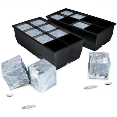 China Sustainable Success 8 Cavity Amazon Shape Square Silicon Tray Mold Ice Cube for sale