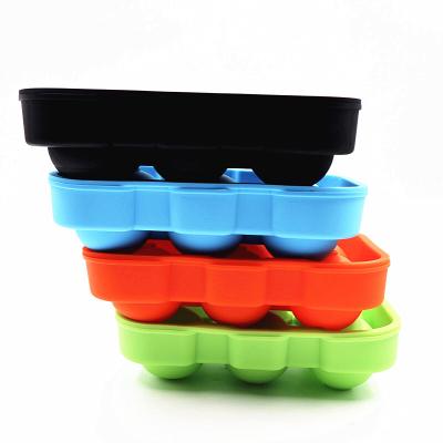 China Viable 6 Cavity Food Grade Ball Shape Silicone Ice Ball Maker Round Shape Ice Cube Tray for sale