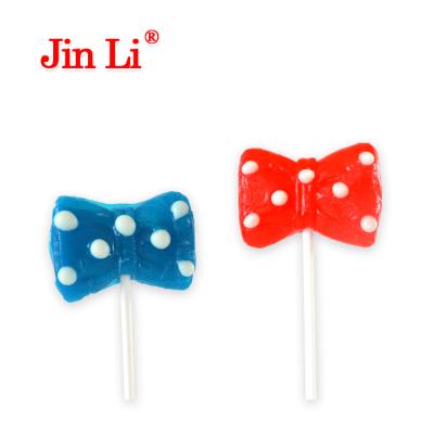 China Natural Color& Flavor Custom Bow Tie Shaped Cute Lollipop for sale