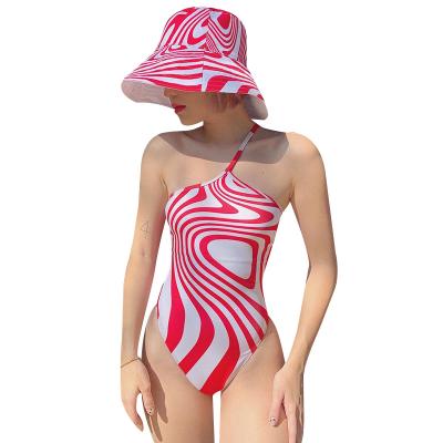 China Breathable Women Tops Swimwear Printing Brazilian Wave Pattern Jumpsuit Body Shapers for sale