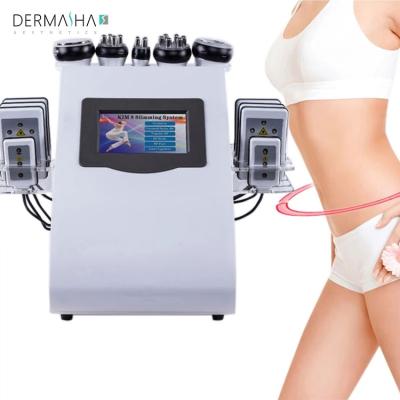 China Weight loss 6 in 1 cavitation 40k ultrasonic rf vacuum slimming machine/lipo laser body slimming machine for sale