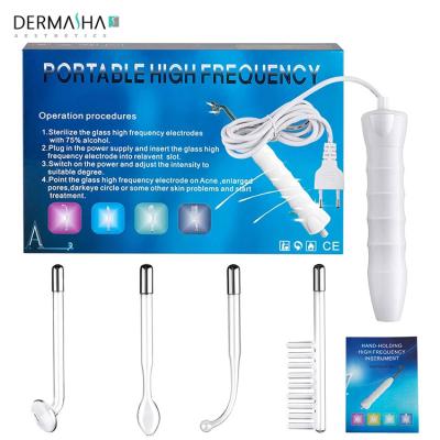 China 2021 Hot Sale 4 Pcs/Set Portable Handheld High Frequency Skin Therapy Wand for sale