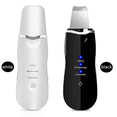 China Newest Rechargeable Home Use Skin Exfoliators Deep Cleansing Ultrasonic Blackhead Remover Ultrasonic Facial Scrubber for sale