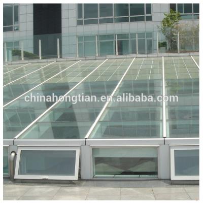 China soundproof tempered glass roof/flat roof/flat glass roof for sale