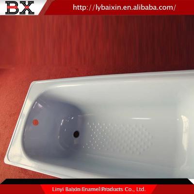 China Alibaba China Wholesale Soaking Enameled Steel Bathtub, Steel Bathtub With Anti-Slip, Porcelain On Steel Bathtub Against Acrylic for sale