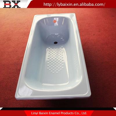 China Good quality square shape acrylic soaking bathtub, enamel steel bathtub, steel bath for sale