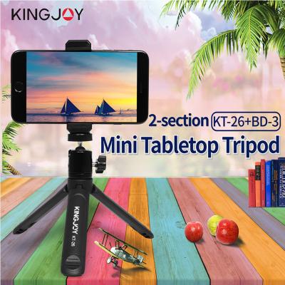 China OEM 2 Section PORTABLE PORTABLE Desktop Lightweight Portable Phone Tabletop Flexible Mini Tripod Stand for sale