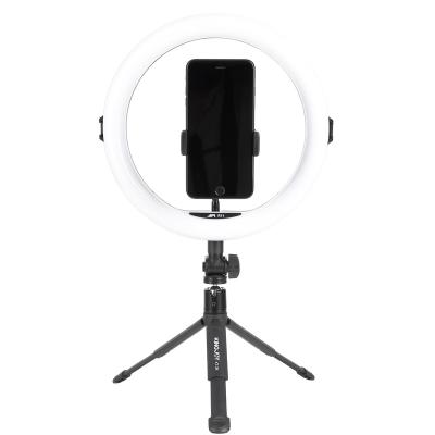 China Kingjoy PORTABLE 10 inch led selfie ring light with tripod stand phone table stand for sale