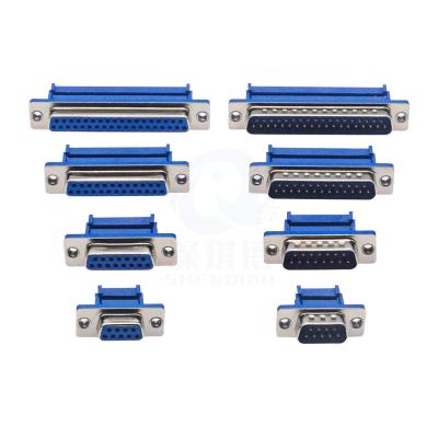 China PCB DB9 DB15 DB25 DB37 DIDC9/DIDC15/DIDC25/DIDC37 male female plug serial port connector idc crimp type D-SUB rs232 adapter for sale