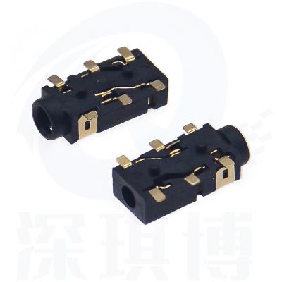 China Electronics 2.5mm headphone hole pj-242 audio socket six pin symmetrical patch gold-plated high-quality audio female seat for sale