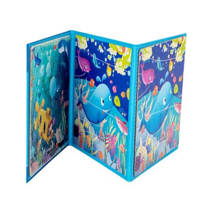 China Eco-friendly Non-toxic Cognitive Intelligence Training Travel Early Childhood Magnetic Wooden Puzzle Book for sale