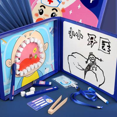 China Pretend Play Doctor Toy Simulation Children's Dentist Doctor Toy Set Montessori Educational Wooden Bedroom for sale