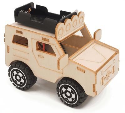 China Cartoon Toy Custom Jeep STEM Kids 3D Puzzle Shop Truck Car Wooden Puzzle Toy Vehicle Wood For Kids Game DIY Set Unisex Customized for sale