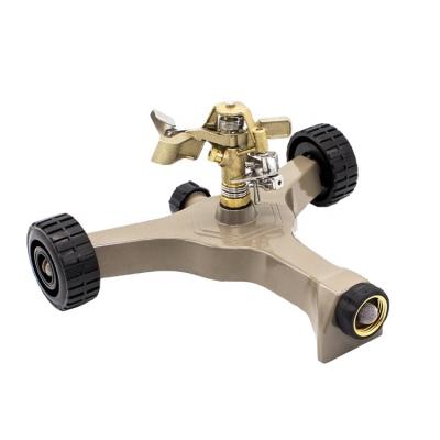 China High Efficiency Brass Impact Sprinkler Zinc Wheelbase Garden Sprinkler for sale