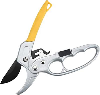 China Mending Tools Shears Steel SK-5 3 Times Gardening Shears Labor-Saving Ergonomics And Ratchets Sharp Blade Pruners 8 Inch Scissors for sale