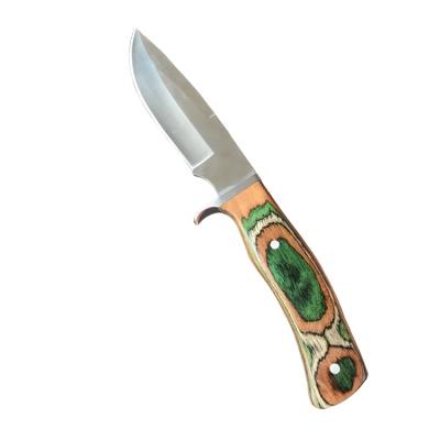 China Durable Gorgeous Looking Survival Rescue Hunting Knife With Color Wood Handle for sale