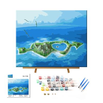 China Paintido Students Adults Beginner Seascape Picture Abstract Diy Oil Painting By Number Craft for sale