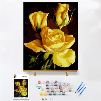 China Decorative Abstract Paintido Canvas Wall Art Diy Digital Painting Flower Oil By Number For Kids for sale