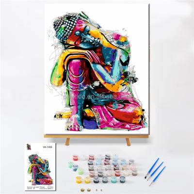 China Paintido Abstract Oil Painting Buddha Statue Painting By Numbers Hand Painted Painting By Number Modern Wall Art Handmade Gift for sale