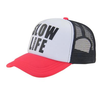 China 100% Polyester Two Tone Trucker Hat With 3D Printing Logo On Front for sale