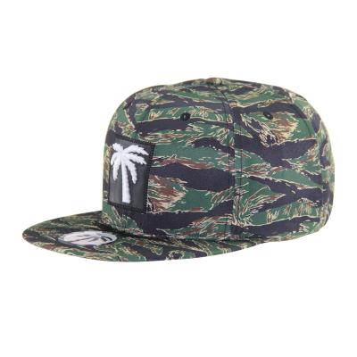 China Op maat gedrukte camouflage snapback hoed 6 panel platte rand snapback hoed Te koop