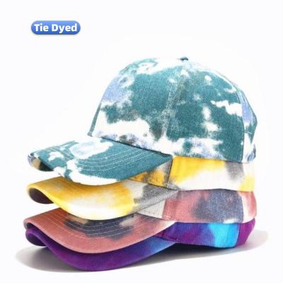 China Tie Dye Denim Outdoor Baseball Caps Unconstructed for sale