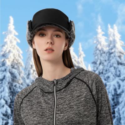 China Mujeres o hombres gorras de invierno gorras de oreja calientes sombrero de piel falsa con alfiler completo gorra de béisbol gorra de caza en venta