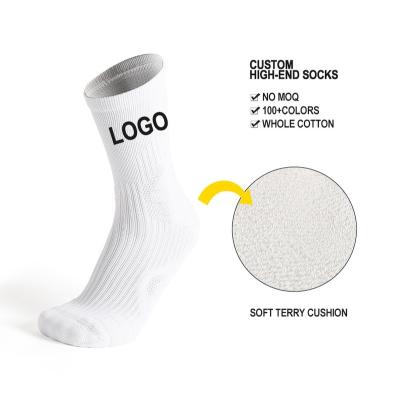 China Custom Men's Sustainable Cotton Handle Bamboo Logo Colorful Printing Designer Sport Custom Socks Crew Compression Football Unisex Socks for sale