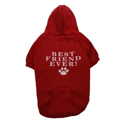 China BOKHOUSE Ropa Para Perros Stocked Dog Clothes Custom Letter Paw Print Pattern Red Alphabet Hoodies For Dogs for sale