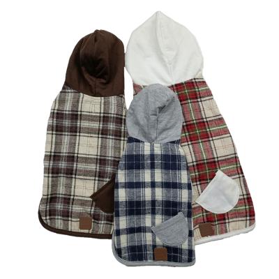 China BOKHOUSE Pet Control Plaid Stocked Hoodie With Pockets Large Organic Cotton Dog Carrier Hoodies for sale