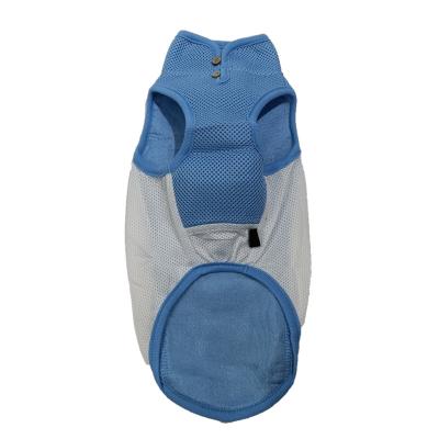 China BOKHOUSE Wholesale Sports Mesh Breathable Outdoor Cool Pet Dog Track Stocked Blue Vest Clothes Utility Dog Clothing for sale