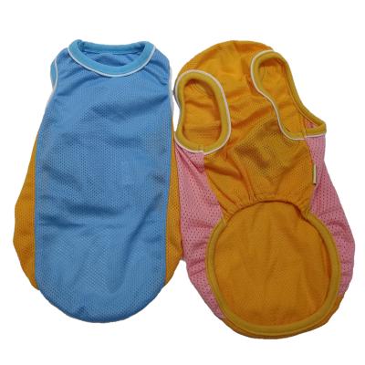 China Wholesale BOKHOUSE Yellow Blue Stocked Mesh Basketball Sports Vest Sports Wear Dog Clothes for sale