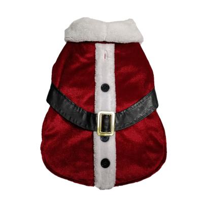 China Stocked BOKHOUSE Pet Clothes Christmas Dog Clothes Custom Funy Santa Claus Cloak Red Costume For Pets for sale