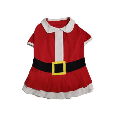 China BOKHOUSE Stocked Christmas Pets Costume Red Santa Claus Dress Clothes Wholesale For Pets Girl Dogs for sale