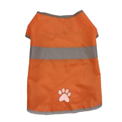 China Water Proof Designer Custom Dog Summer BOKHOUSE Orange Search and Rescue Paw Print Reflective Life Safety Invest Lightweight Jacket for Dogs for sale