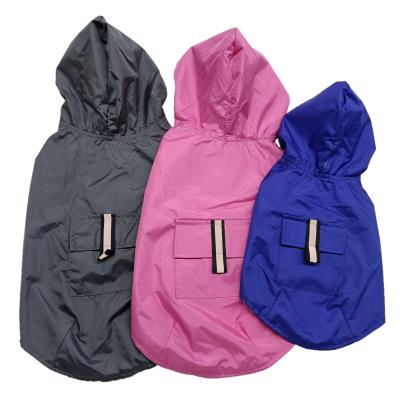 China BOKHOUSE Pet Solid Color Raincoat Pocket Wholesale Thoughtful Design Stocked Hooded Raincoat For Dogs for sale