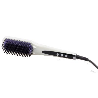 China 2021 Compact Ionic Double Electric Hair Straightener Brush Hair Straightener Comb Brush for sale