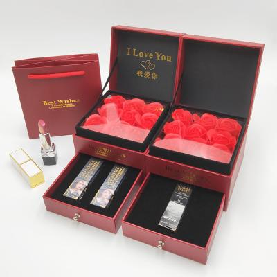 China Wholesale Luxury Handmade Rose Soap Flower Box As Necklace Box Mother's Day Gift for sale