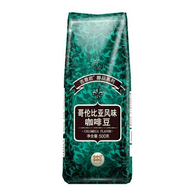 China GEO Natural Colombian Medium Flavor Robusta Roast Whole Bean Coffee 500g Moderate Roast for sale