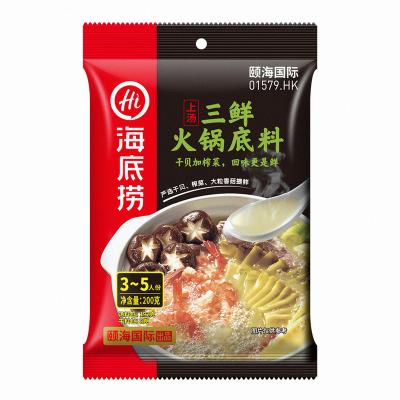 China Wholesale Authentic Fresh Hot Pot Soup Three Seasoning Pot And Cook Peach Bottom 200g Sichuan Haidilao Bag Suitable For All for sale