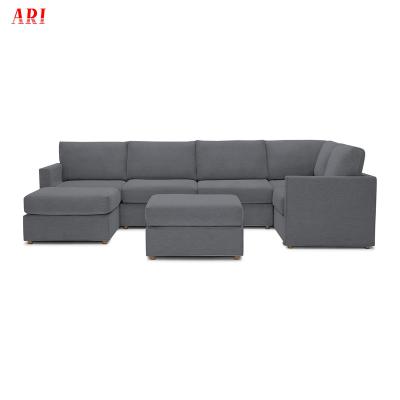 China Modular Contemporary Fabric 7 Piece U Shape Modular Sectional Sofa Set Living Room Furniture for sale