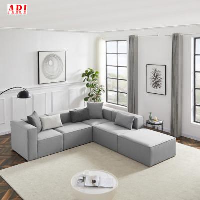 China Removable Modern Minimalist Fabric Modular Sofa Cover 5 Piece Modular Living Room Sectional High Quality for sale