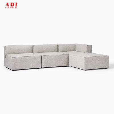 China Modern Minimalist Indoor Living Room Gray Fabric Modular Sectional Removable Cover Sofa for sale