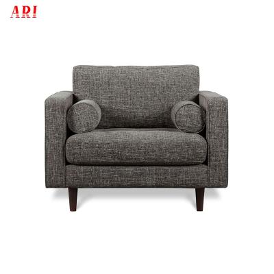 China Nordic Tufted Gray Fabric Sofa Chair Dark Design Fabric Living Room Furniture for sale