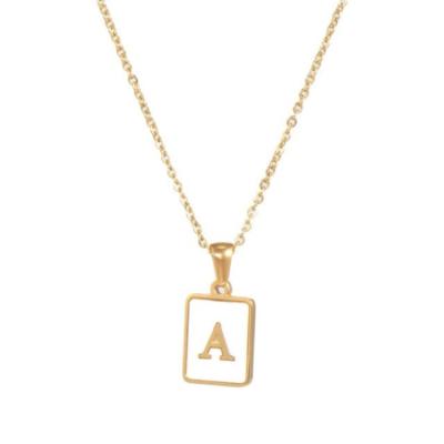 China Best Selling Fashionnecklace Simple Square For Women Simple Letter Necklace Jewelry for sale