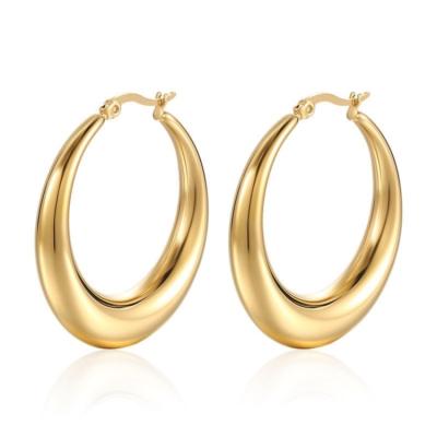 China Good Quality Vintage Hoop Earrings Gold Stainless Steel Hoop Charms Earring for sale